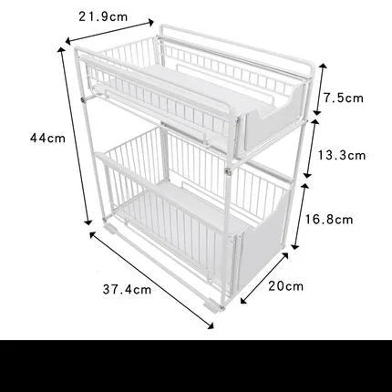 Under The Kitchen Sink Storage Rack Drawer Type Can Be Pushed and Pulled Under The Cabinet Telescopic Double Shelf